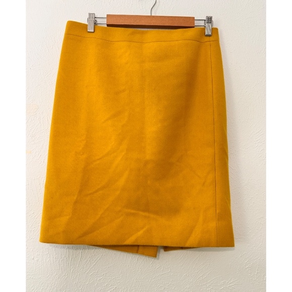 J-Crew #2  Yellow Lined Pencil Skirt w/ Back Split, 10p - Picture 3 of 12